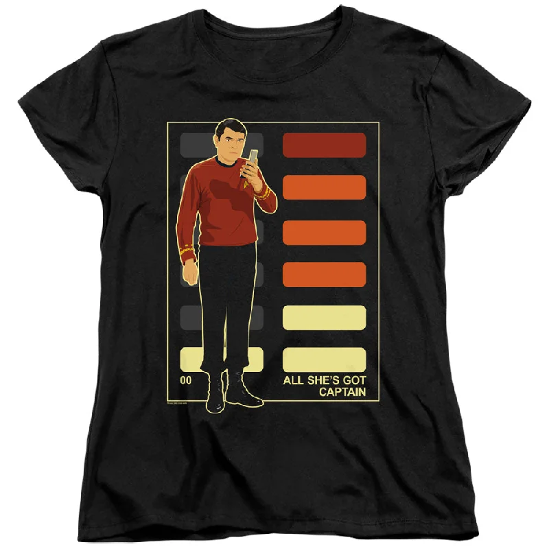 Star Trek Womens T-Shirt All Shes Got Captain Black Tee