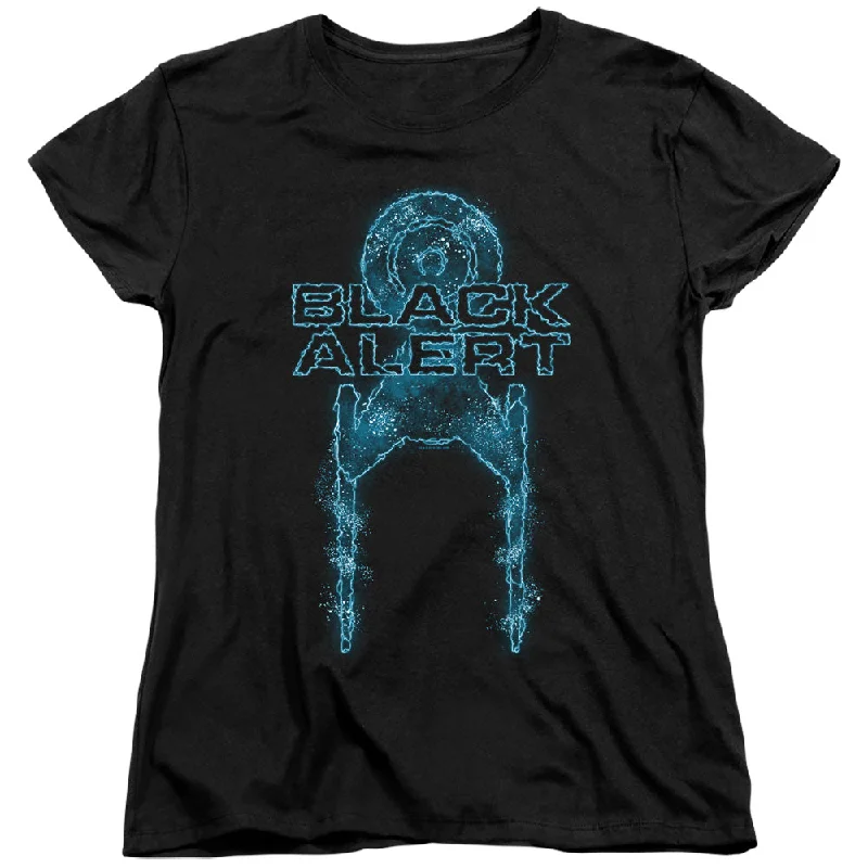 Star Trek Womens T-Shirt Black Alert Black Tee