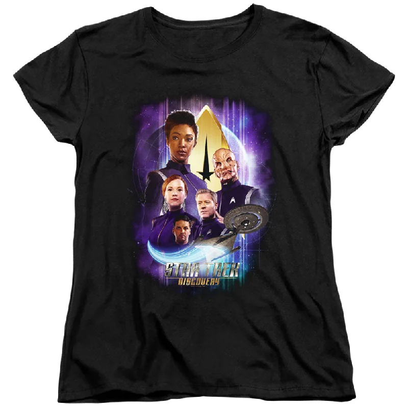 Star Trek Womens T-Shirt Characters Black Tee