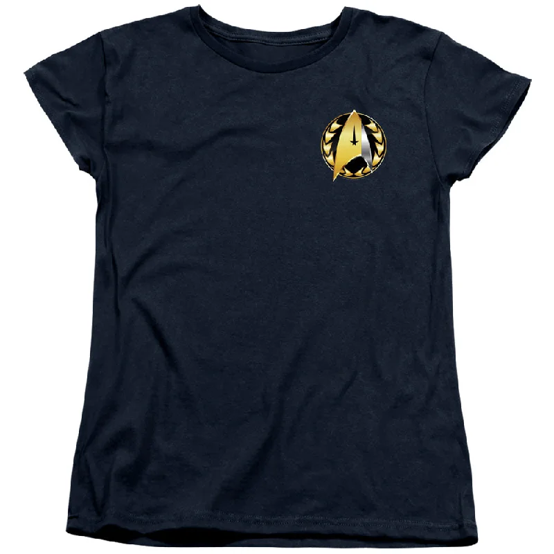 Star Trek Womens T-Shirt Discovery Admiral Badge Navy Tee