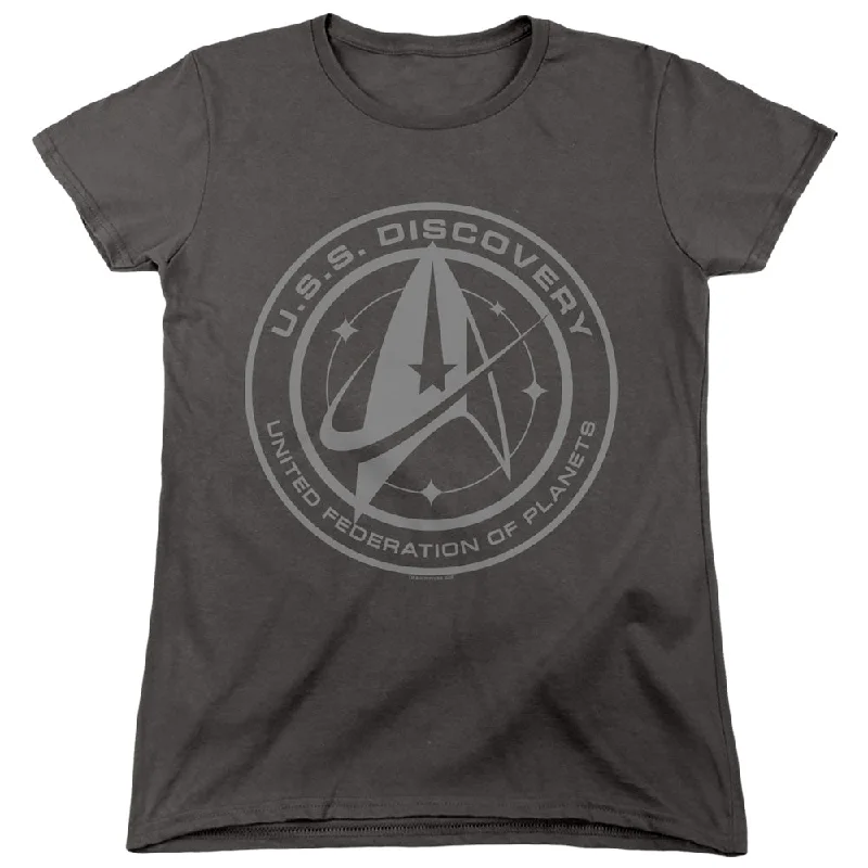 Star Trek Womens T-Shirt Discovery Crest Charcoal Tee