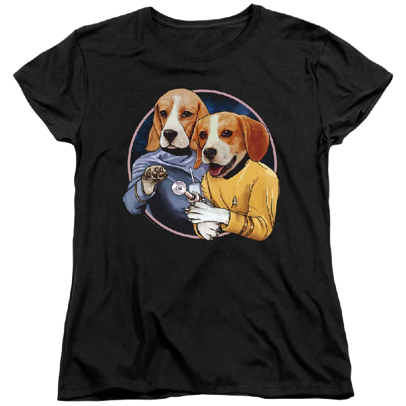 Star Trek Womens T-Shirt Dogs Black Tee