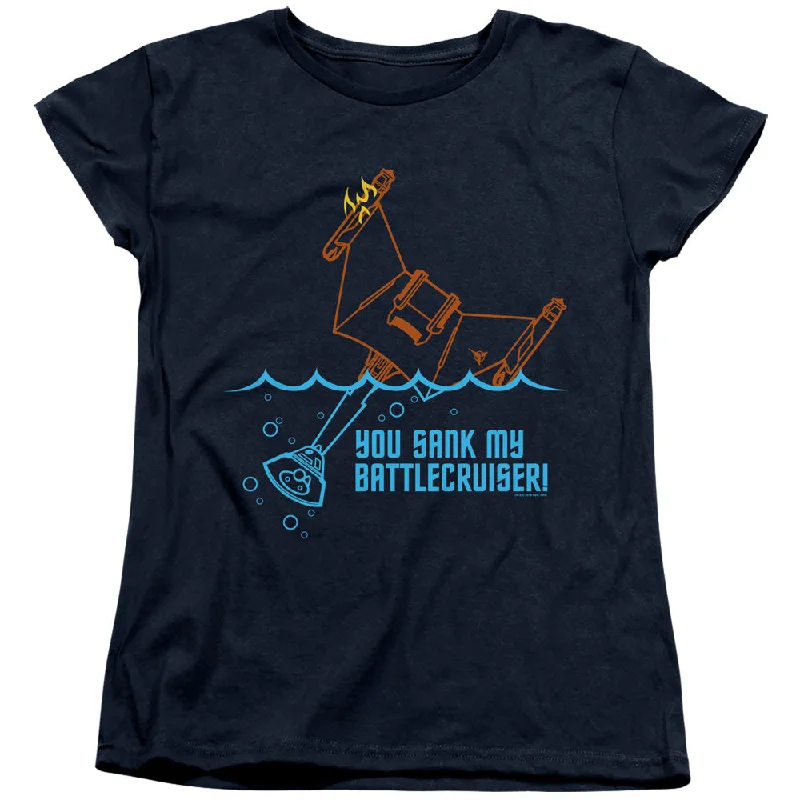 Star Trek Womens T-Shirt Sank My Battlecruiser Navy Tee