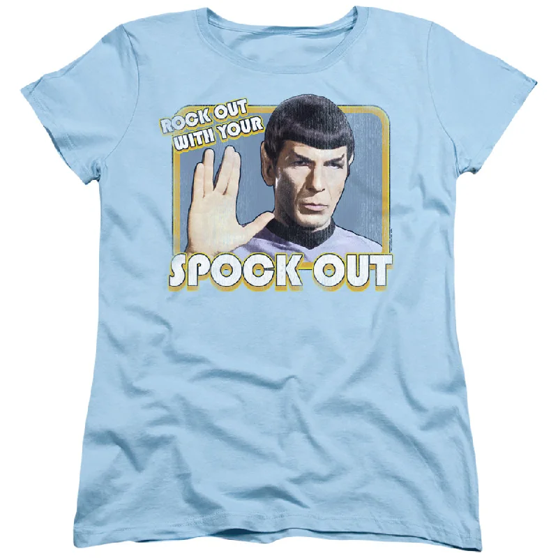 Star Trek Womens T-Shirt Spock Out Light Blue Tee