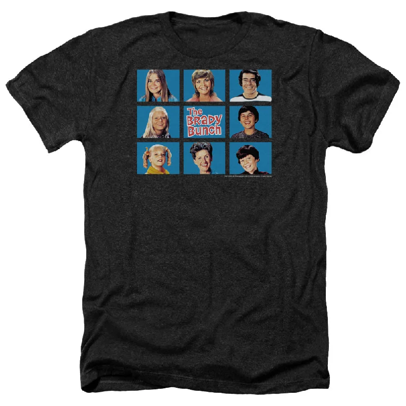 The Brady Bunch Heather T-Shirt Family Framed Black Tee