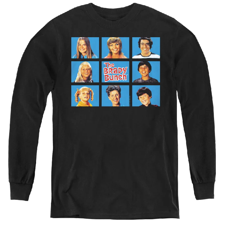 The Brady Bunch Kids Long Sleeve Shirt Family Framed Black Tee