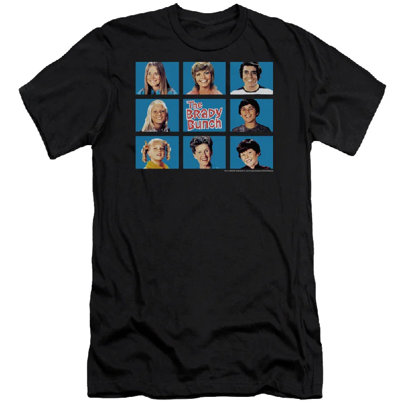 The Brady Bunch Slim Fit T-Shirt Family Framed Black Tee