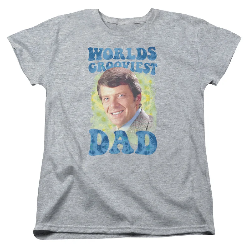 The Brady Bunch Womens T-Shirt Worlds Grooviest Dad Athletic Heather