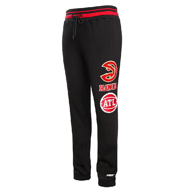 NBA ATLANTA HAWKS RETRO CLASSIC MEN'S SWEATPANT (BLACK/RED/BLACK)