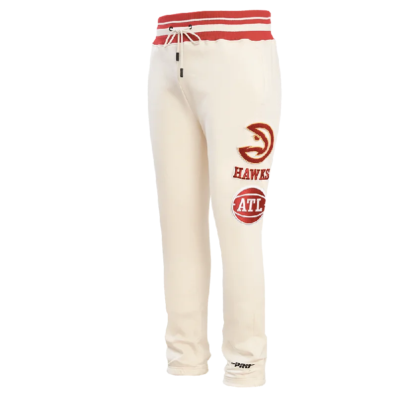 NBA ATLANTA HAWKS RETRO CLASSIC MEN'S SWEATPANT (EGGSHELL/ RED)