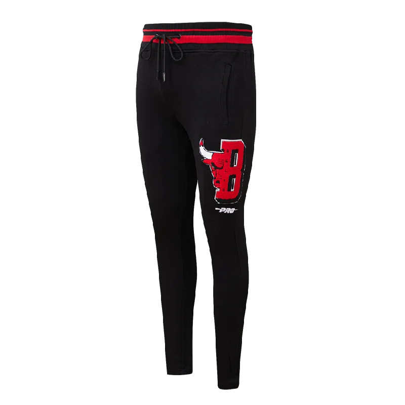 NBA CHICAGO BULLS MASHUP MEN'S RIB SWEATPANT (BLACK/RED/BLACK)