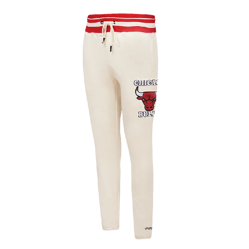 NBA CHICAGO BULLS RETRO CLASSIC MEN'S SWEATPANT (EGGSHELL/ RED)