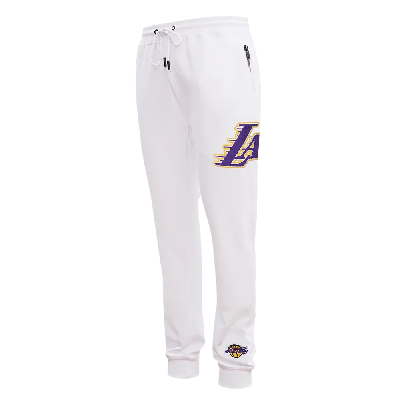 NBA LOS ANGELES LAKERS CLASSIC CHENILLE MEN'S JOGGER (WHITE)