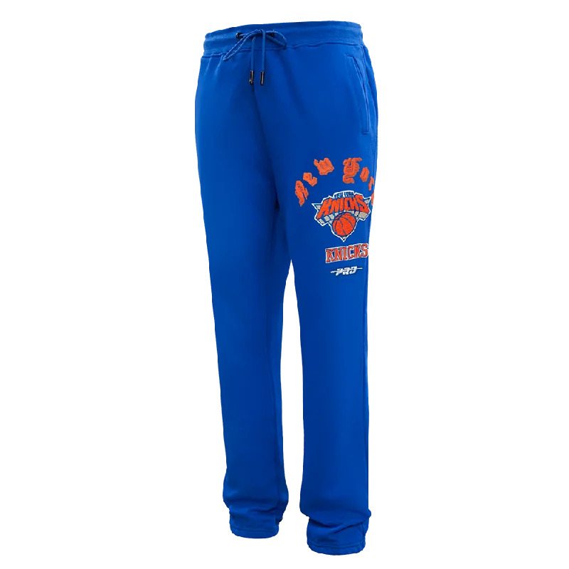 NBA NEW YORK KNICKS OLD ENGLISH MEN'S SWEATPANT (ROYAL BLUE)