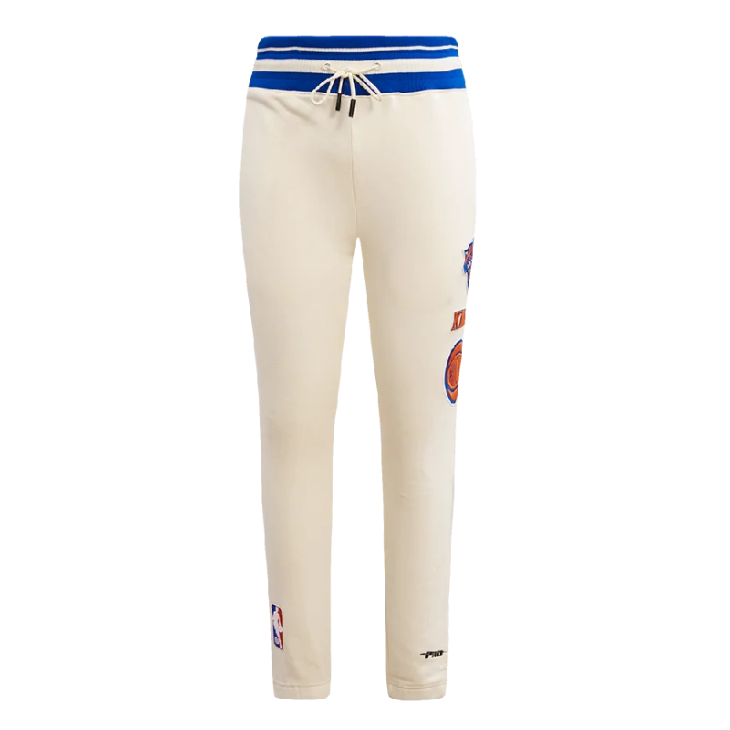 NBA NEW YORK KNICKS RETRO CLASSIC MEN'S SWEATPANT (EGGSHELL/ ROYAL BLUE)