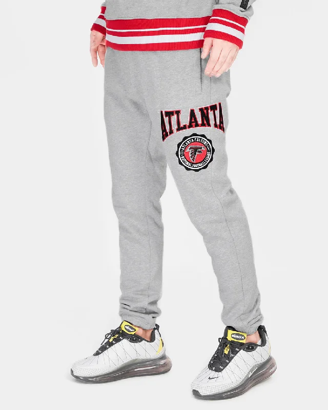 NFL ATLANTA FALCONS CREST EMBLEM MEN'S RIB SWEATPANT (HEATHER GRAY/RED)