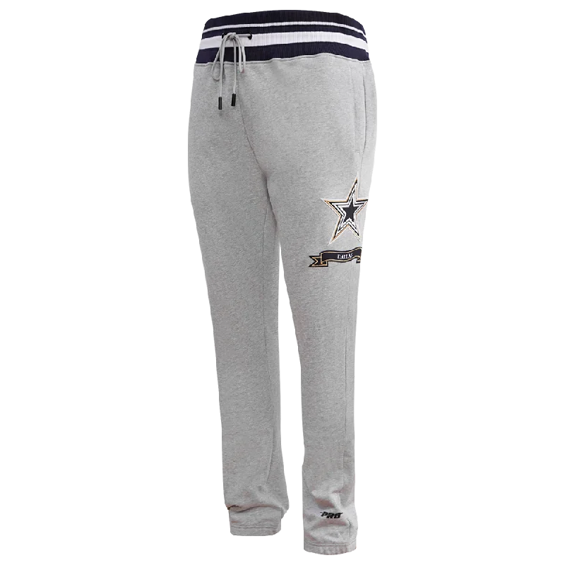 NFL DALLAS COWBOYS PRO PREP MEN'S RIB FLC SWEATPANT (HEATHER GREY/MIDNIGHT NAVY)