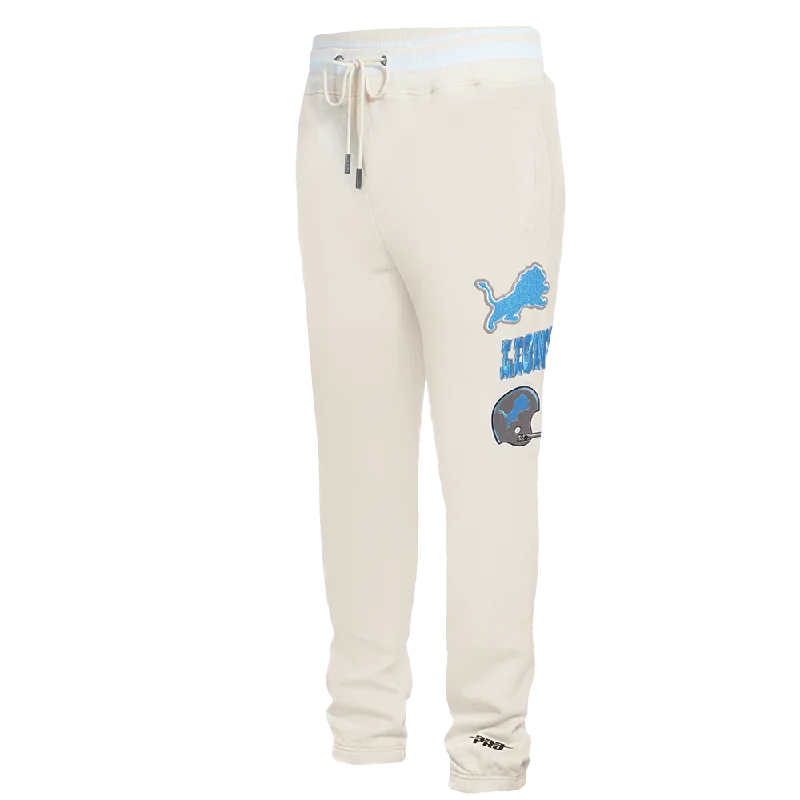 NFL DETROIT LIONS PINSTRIPE RETRO CLASSIC MEN'S RIB FLC SWEATPANT (EGGSHELL)