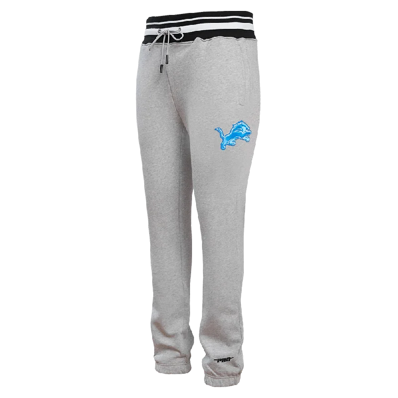 NFL DETROIT LIONS SCRIPT TAIL MEN'S RIB FLC SWEATPANT (HEATHER GRAY/BLACK)