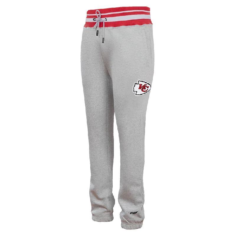 NFL KANSAS CITY CHIEFS SCRIPT TAIL MEN'S RIB FLC SWEATPANT (HEATHER GRAY/RED)