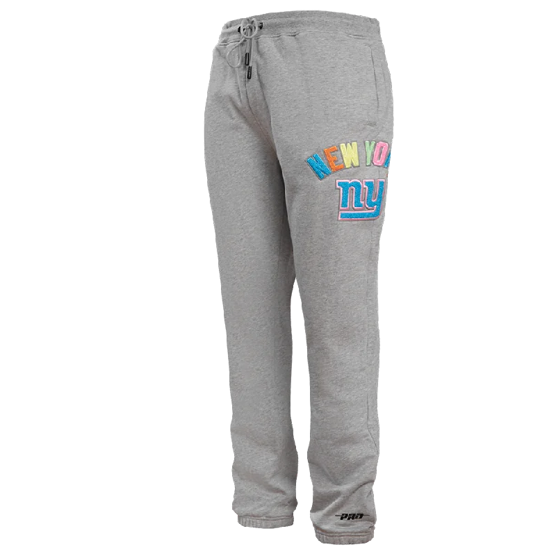 NFL NEW YORK GIANTS WASHED NEON MEN'S SWEATPANT (HEATHER GREY)