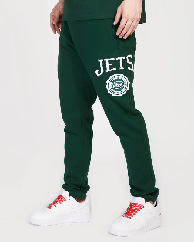 NFL NEW YORK JETS CREST EMBLEM MEN'S RIB SWEATPANT (FOREST GREEN)