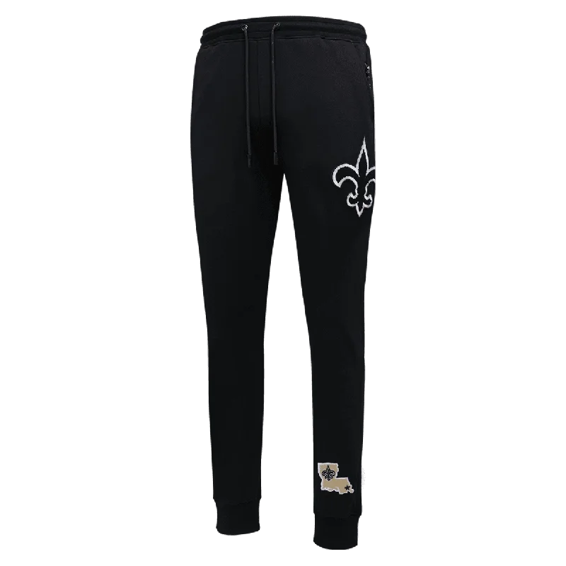 NFL NEW ORLEANS SAINTS CLASSIC CHENILLE MEN'S JOGGER (BLACK)