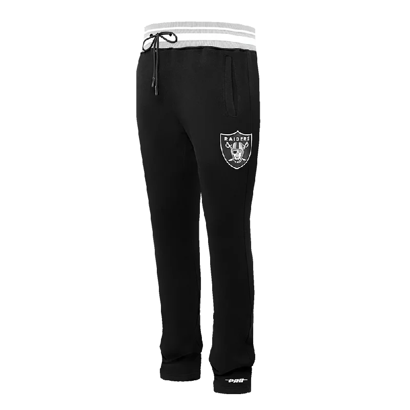 NFL LAS VEGAS RAIDERS SCRIPT TAIL MEN'S RIB FLC SWEATPANT (BLACK/GRAY)