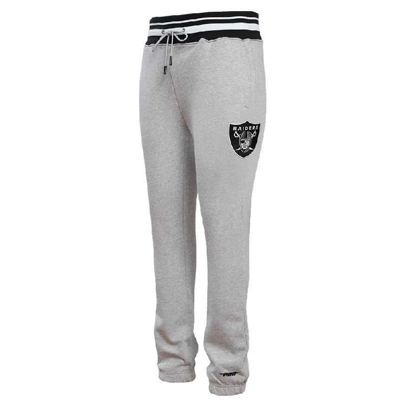 NFL LAS VEGAS RAIDERS SCRIPT TAIL MEN'S RIB FLC SWEATPANT (HEATHER GRAY/BLACK)