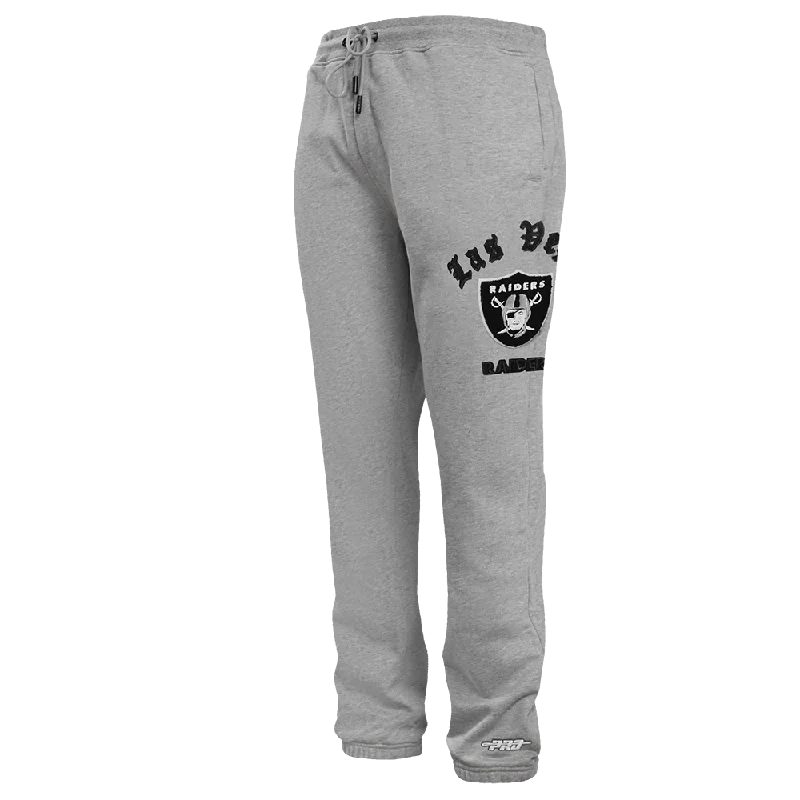 NFL LAS VEGAS RAIDERS OLD ENGLISH MEN'S SWEATPANT (HEATHER GREY)