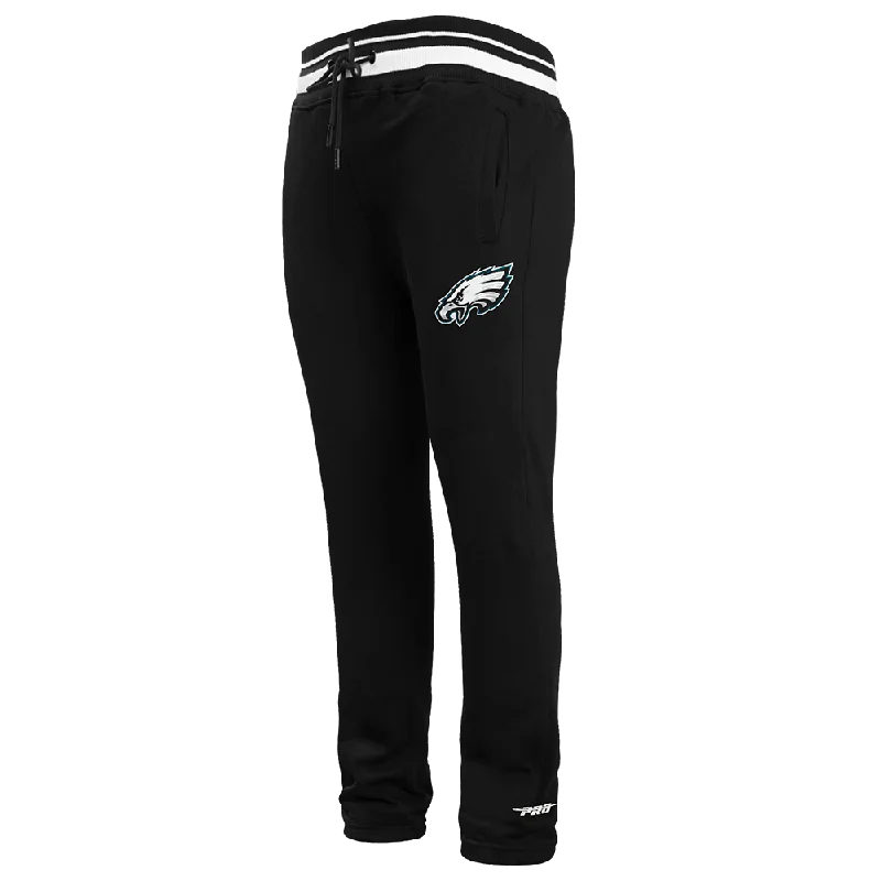 NFL PHILADELPHIA EAGLES SCRIPT TAIL MEN'S RIB FLC SWEATPANT (BLACK)