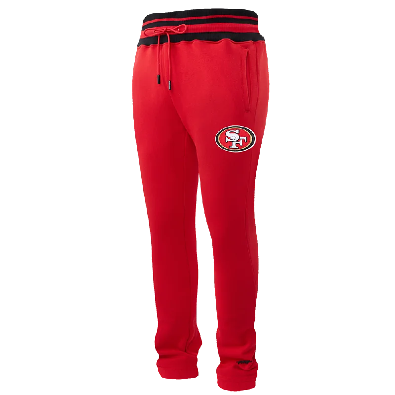 NFL SAN FRANCISCO 49ERS SCRIPT TAIL MEN'S RIB FLC SWEATPANT (RED/BLACK)