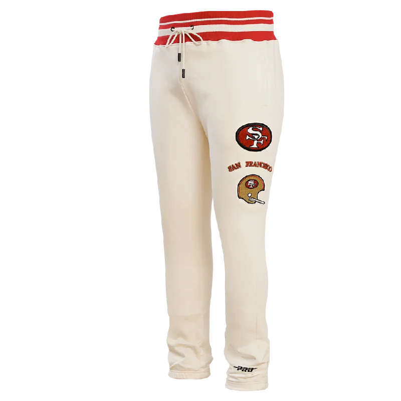 NFL SAN FRANCISCO 49ERS RETRO CLASSIC MEN'S SWEATPANT (EGGSHELL/ RED)