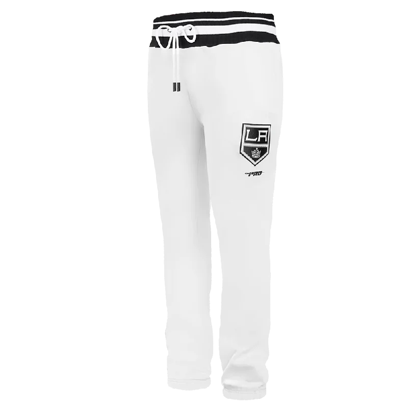 NHL LOS ANGELES KINGS SCRIPT TAIL MEN'S RIB FLC SWEATPANT (WHITE/BLACK)